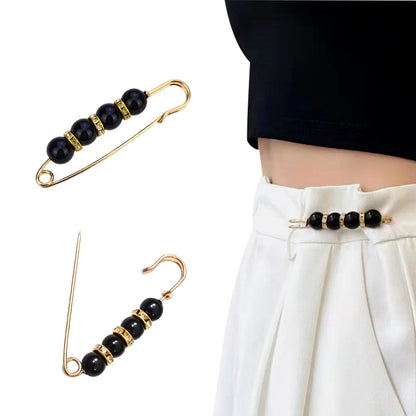 AINAMEISI 12PCS Pearl Brooch Pins – Adjustable Waist & Skirt Cinching Anti-Slip Metal Clothing Pins for DIY Sewing & Fashion Accessories