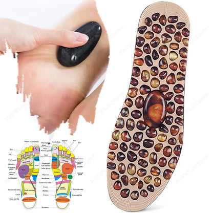 Foot Massage Insoles – Soft Rubber Cobblestone Reflexology Acupressure Foot Pads for Relaxation, Comfort & Daily Foot Care