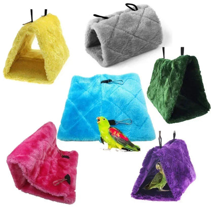 Pet Bird Parrot Cage Hammock – Warm Hanging Hut Tent Bed with Cozy Sleeping Cave for Parrots & Small Birds, Cage Decoration