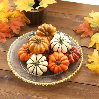 9PCS Mini Artificial Pumpkins – Fake Pumpkin Halloween Decorations for Home, Autumn Harvest, Thanksgiving Parties & Seasonal Decor