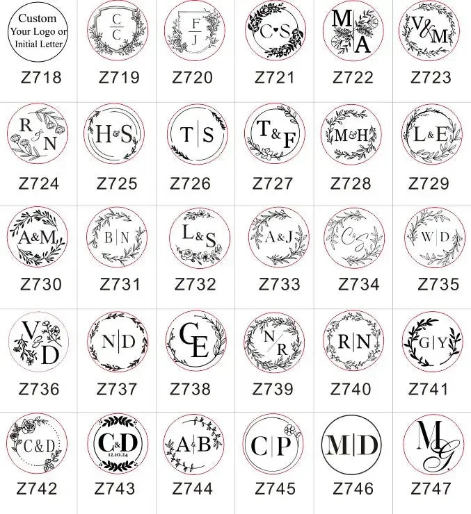 Sello de cera personalizado para bodas – Iniciales y logo personalizados, sello de metal para invitaciones | Embalaje de regalo DIY y accesorio de decoración de bodas