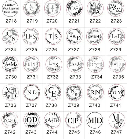 Sello de cera personalizado para bodas – Iniciales y logo personalizados, sello de metal para invitaciones | Embalaje de regalo DIY y accesorio de decoración de bodas