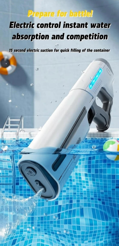 Pistolet à Eau Électrique pour Adultes – Puissant Lanceur d'Eau Automatique avec Grand Réservoir d'Eau pour Piscine d'Été, Plage et Jeux Aquatiques Extérieurs