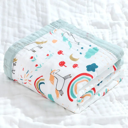 Manta de bebé de gasa 100% algodón de 6 capas – Suave, transpirable, arrullo para recién nacidos, envoltura para bebés y toalla de baño absorbente para bebés