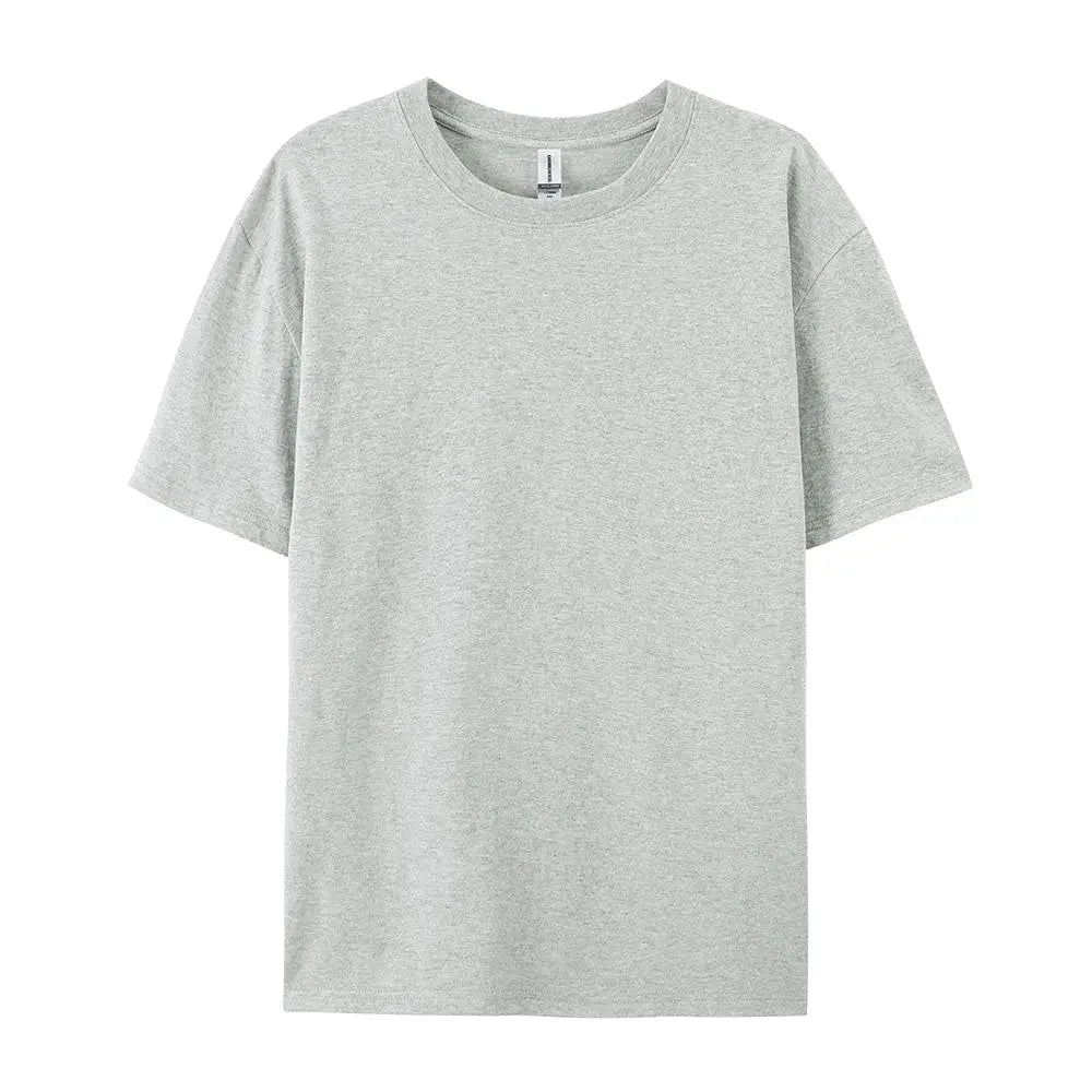 T-shirt Solide 100% Coton Femme Manches Courtes Col Rond Ample Décontracté Sportif Été Haut Blanc Noir