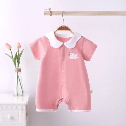 Grenouillère Bébé 100% Coton Manches Courtes Body Nouveau-né Combinaison d'Été pour Nourrissons