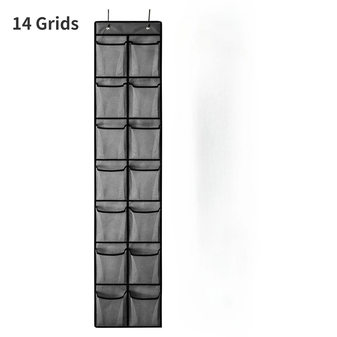 Over-the-Door Shoe Organizer - 12, 14 or 24 Pocket Hanging Shoe Storage with Large Mesh Pockets & 4 Hooks