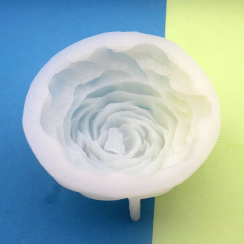 Molde de silicona grande de peonía para velas – Molde floral de rosa 3D para hacer velas, jabón, resina, yeso, hornear pasteles y manualidades de decoración del hogar