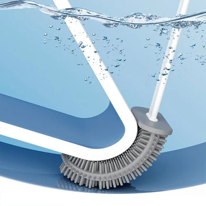 Juego de escobillas de inodoro de silicona – Limpiador de inodoro montado en la pared, kit moderno de cepillo de limpieza para WC, cepillo de silicona flexible con soporte de almacenamiento para baño y accesorios