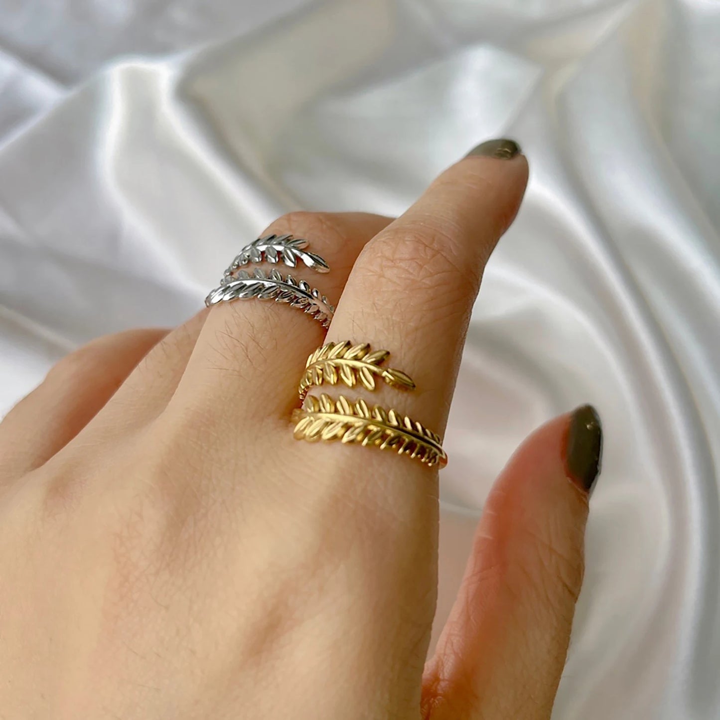 Bague Skyrim en acier inoxydable cœur géométrique pour femme, réglable, ouverte, pour fête, esthétique