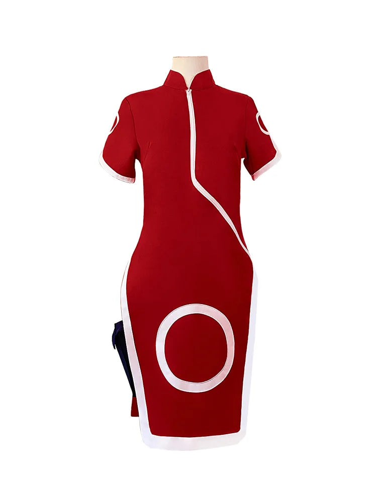 Naruto Haruno Sakura Cosplay Costume – Qipao Cheongsam Ninja Dress for Women & Girls