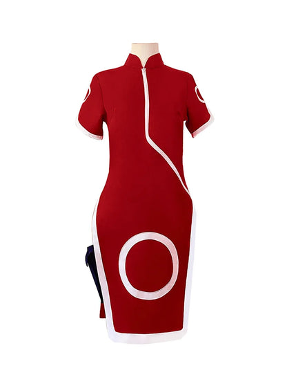 Naruto Haruno Sakura Cosplay Costume – Qipao Cheongsam Ninja Dress for Women & Girls