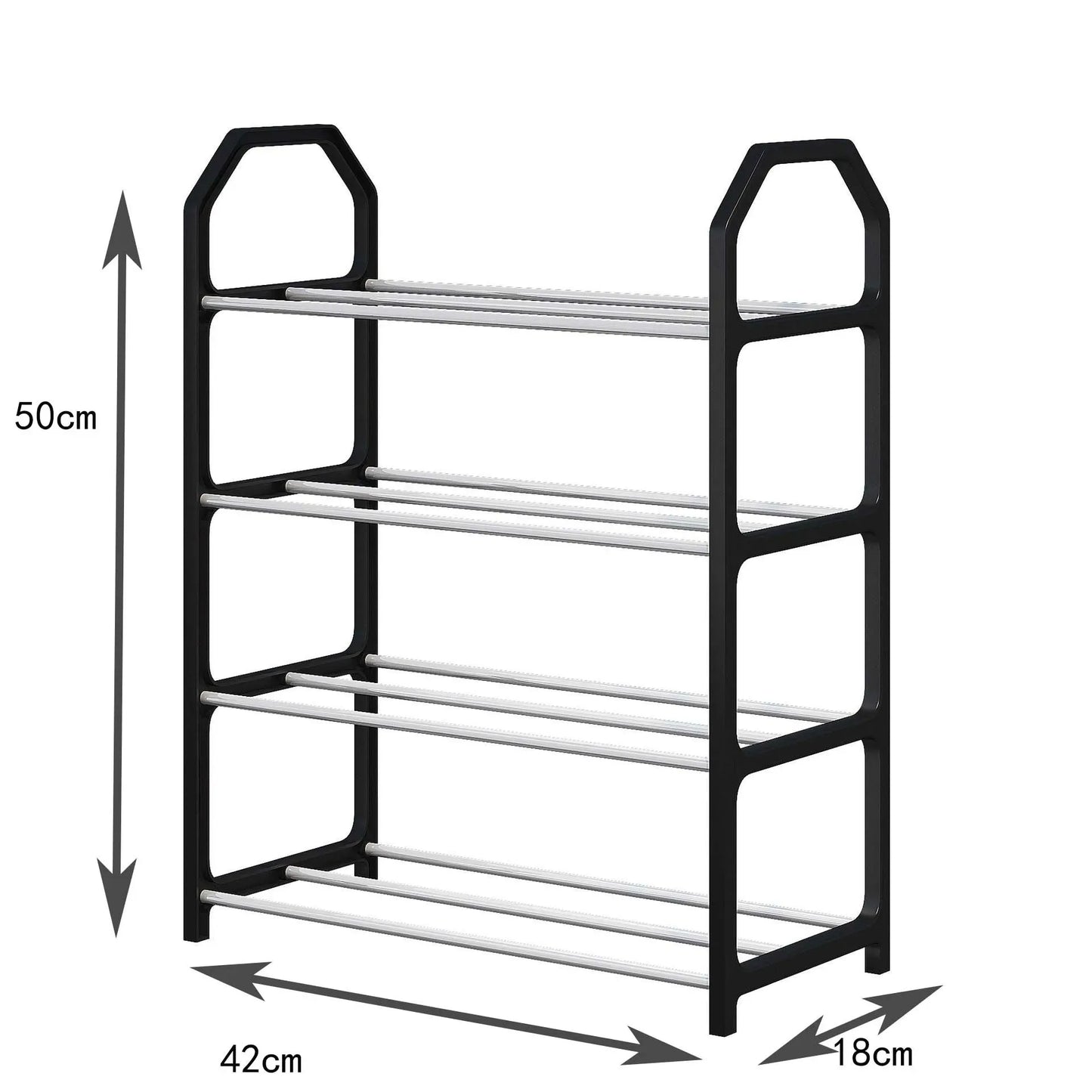 4-Tier Shoe Rack Organizer Multi-Layer Storage Shelf for Entryway, Closet & Dorm