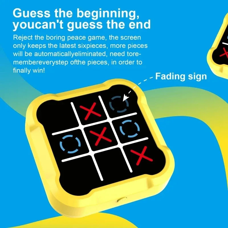 Jeu d'échecs et de morpion électronique – Jeu de société stratégique multifonctionnel pour enfants, jouet interactif d'entraînement cérébral, puzzle logique éducatif et cadeau d'activité parent-enfant amusante