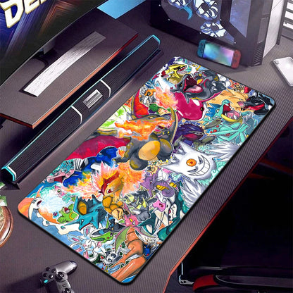 Alfombrilla de ratón XXL Pokémon Gaming – Alfombrilla de escritorio extendida con base de goma antideslizante para teclado de juegos, portátil y escritorio de ordenador