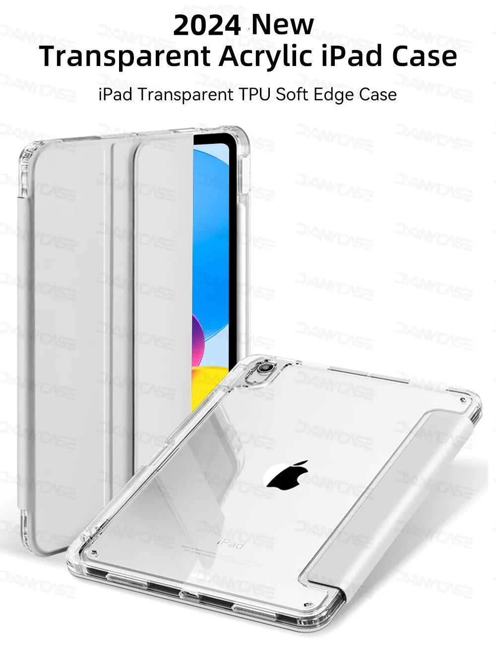 Étui pour iPad avec porte-crayon pour iPad Air 6/5, iPad Pro 11/12.9/13, iPad 10e génération, 10.2, 9.7 et iPad Mini 7/6 – Étui intelligent de protection