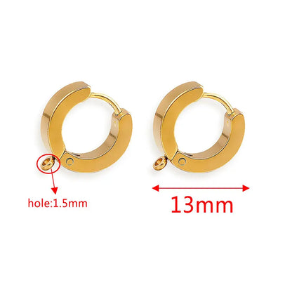 10-Piece Gold Stainless Steel Hoop Earring Hooks with Round Posts – DIY Earring Making Supplies & Jewelry Findings for Women