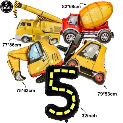 Construction Truck Birthday Party Tablecloth – Excavator & Engineering-Themed Table Runner for Boys' Construction Party Decorations