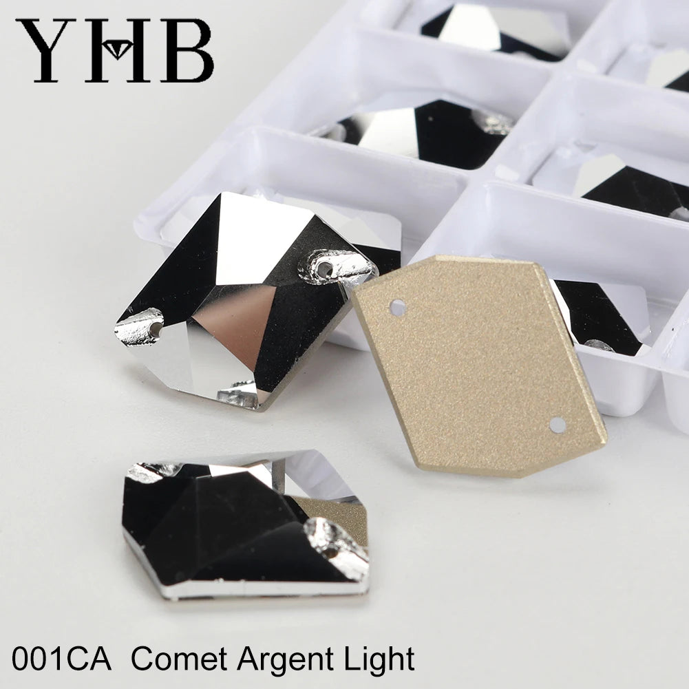 Strass à coudre YHB Cosmic AB Moonlight – Pierres plates en cristal de verre pour la décoration de vêtements et de sacs