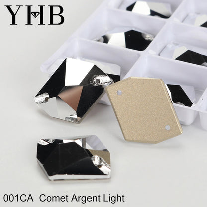 Strass à coudre YHB Cosmic AB Moonlight – Pierres plates en cristal de verre pour la décoration de vêtements et de sacs