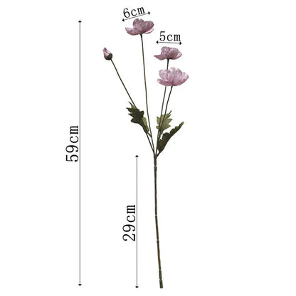 Artificial Poppy Flowers – Realistic Silk Faux Long Stem Flowers for Home Décor, Garden, Wedding Bridal Bouquets, Party Decoration & DIY Floral Arrangements