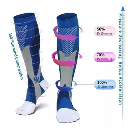 Compression Socks 20–30mmHg Knee High Support Stockings for Men & Women – Running, Cycling & Varicose Vein Relief (EU 36–50)