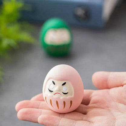 Japanese Daruma Doll Figurine – Traditional Ceramic Lucky Fortune Charm, Miniature Home Decor Ornament & Cultural Gift