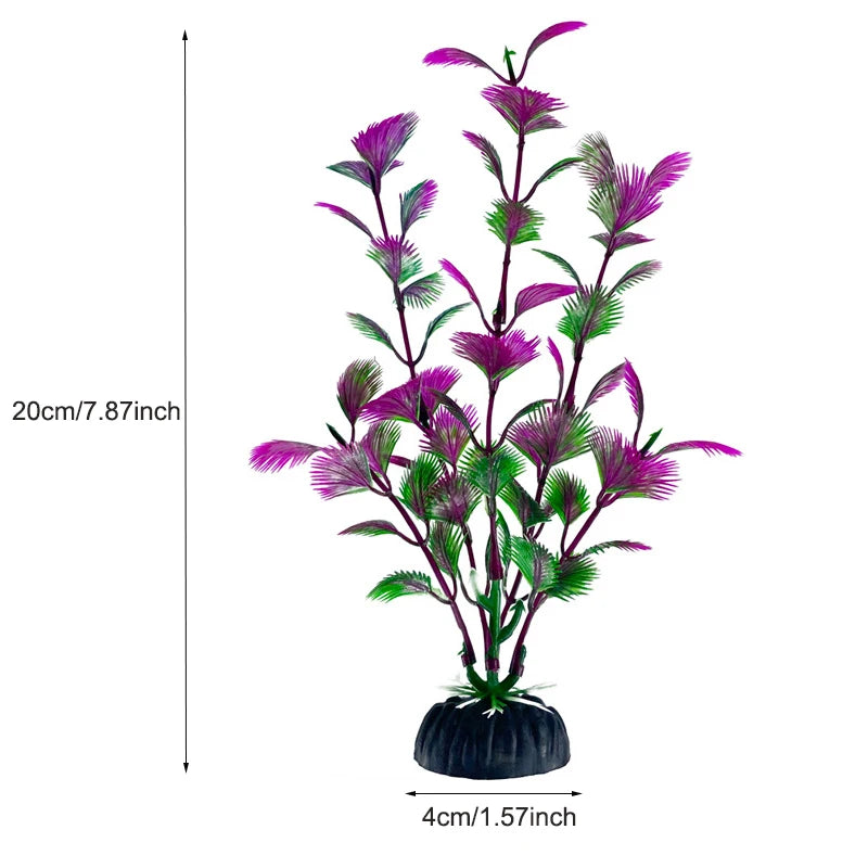 Artificial Aquarium Plants – Plastic Aquatic Underwater Plants for Fish Tank Decoration, Aquascaping & Aquarium Accessories
