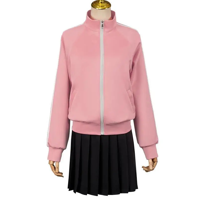 Bocchi the Rock! Cosplay Costume – Hitori Gotou / Ryou Yamada / Nijika Ijichi Pink School Uniform Set (Women’s Halloween Outfit)