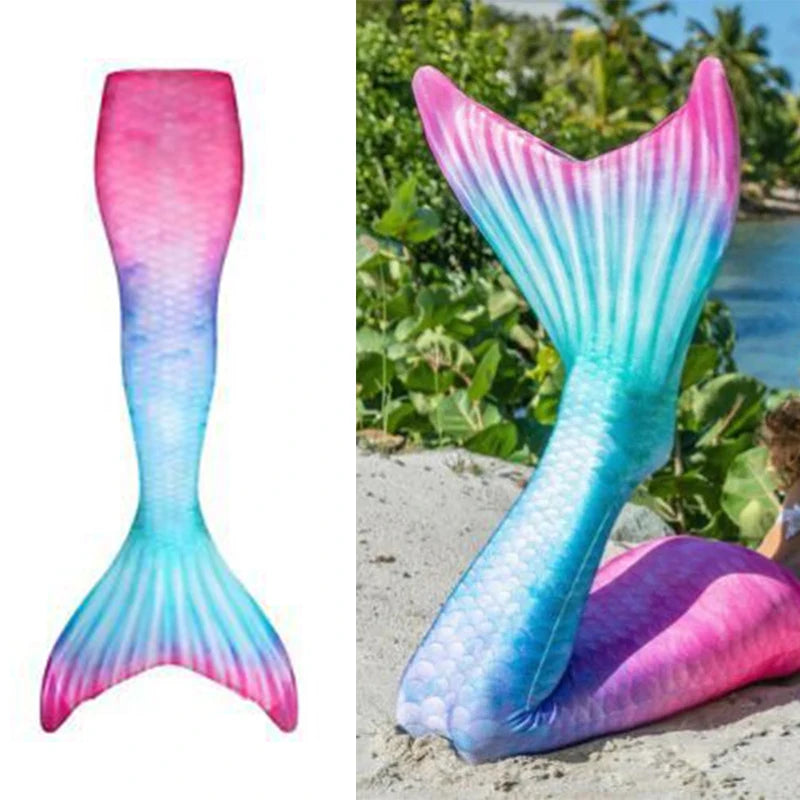 Mermaid Tail Swimsuit Costume – Mermaid Cosplay Fantasy Swimwear for Girls, Kids & Adults, Birthday Gift with Optional Monofin