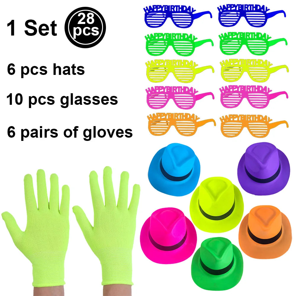 Neon UV Reactive Party Hats – Fluorescent Formal Hats for Glow Parties, Festivals & Events