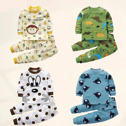 Conjunto de ropa de algodón para niños – Traje de otoño invierno para niños y niñas, cómodo conjunto de pijama de manga larga y pantalones, ropa informal de estar por casa para niños, ropa interior cálida y ropa de regalo de Navidad