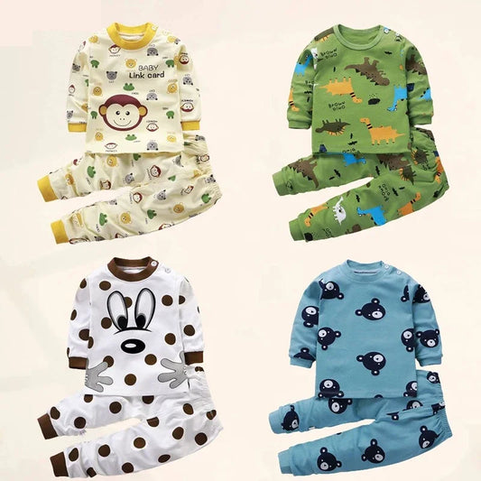 Kids Cotton Clothing Set – Boys & Girls Autumn Winter Outfit, Cozy Long Sleeve Sleepwear Pants Set, Children’s Casual Loungewear, Warm Underwear & Christmas Gift Clothing