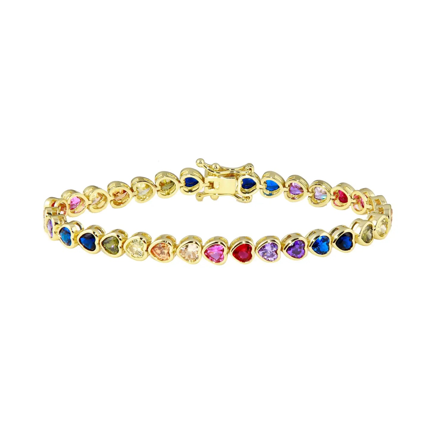 Pulsera de tenis 5A CZ – Pulsera geométrica de cristal de circonita cúbica con bisel para mujer | Joyería de moda clásica de lujo