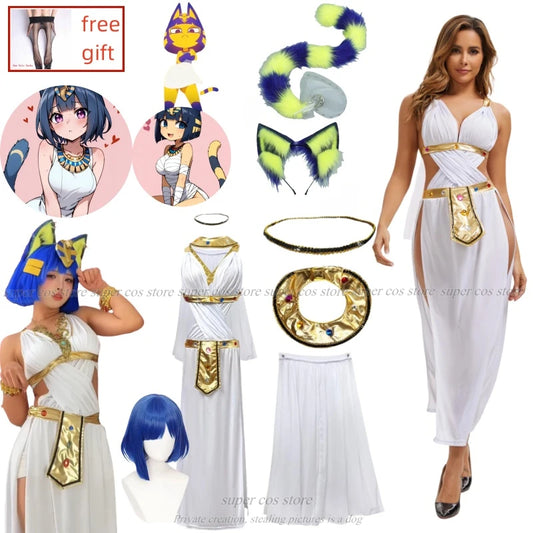 Robe cosplay Reine égyptienne Ankha pour femme – Costume Animal Crossing
