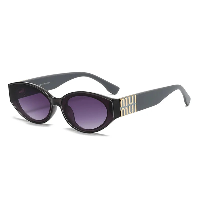 Luxury Glamour Sunglasses Men Women Oval UV400 Minimalist Fashion Brand Unisex Stylish Shades Sun Glasses