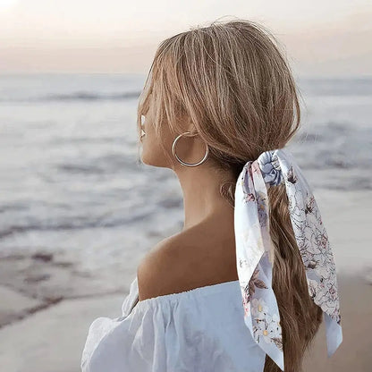 Korean Dots Scrunchie Hair Tie – Long Scarf Ponytail Elastic Hair Band for Women | Sweet Fashion Hair Accessories