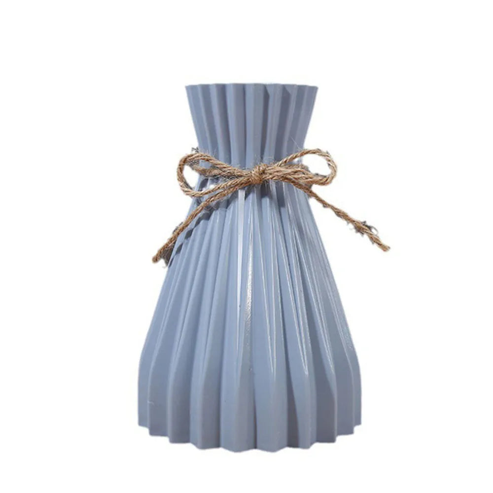 Creative Origami Style Plastic Flower Vase – Modern European Pleated Folding Decorative Vase for Fresh & Dried Flowers