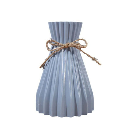 Creative Origami Style Plastic Flower Vase – Modern European Pleated Folding Decorative Vase for Fresh & Dried Flowers