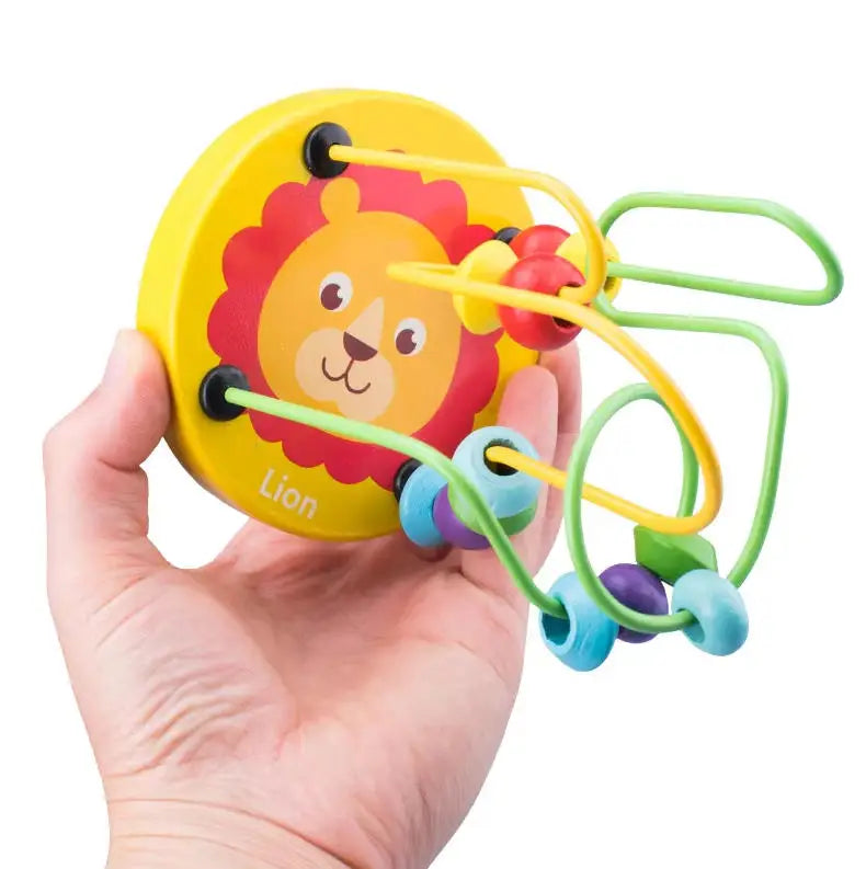 Jouet Montessori en bois de montagnes russes – Labyrinthe de perles pour bébé, boulier d'apprentissage des mathématiques pour les tout-petits de 1 à 3 ans, cadeau de développement éducatif précoce