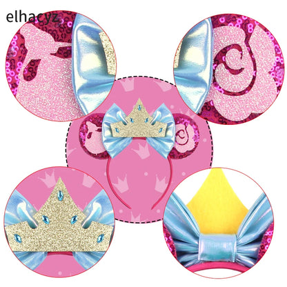 Diadema con Orejas de Rana de la Princesa Tiana – Diadema con Lazo y Corona Inspirada en Disney para Mujeres y Niñas | Accesorios para el Pelo de Festival y Niños