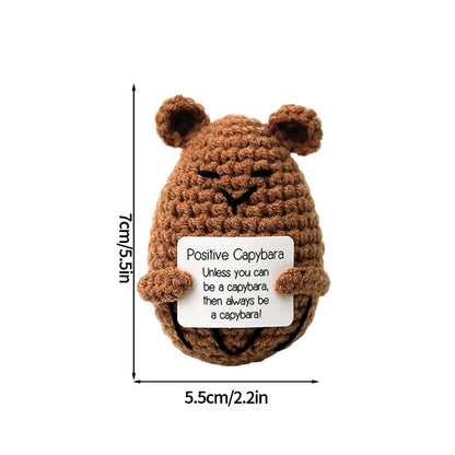 Poupée Pomme de Terre Énergétique Positive au Crochet – Figurine Mignonne en Tricot à Serrer, Artisanat Animalier Kawaii Fait Main au Crochet & Cadeau de Noël