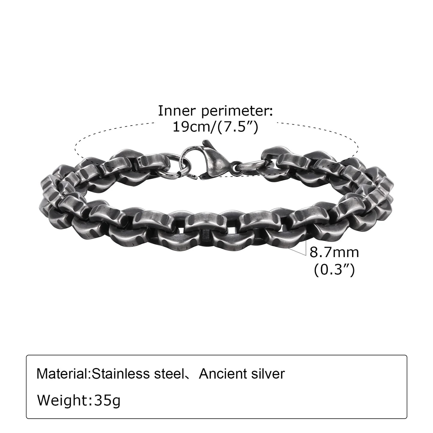 Vintage Byzantine Chain Bracelet – Stainless Steel Braided Link Wristband for Men & Boys | Retro Fashion Jewelry Gift for Father