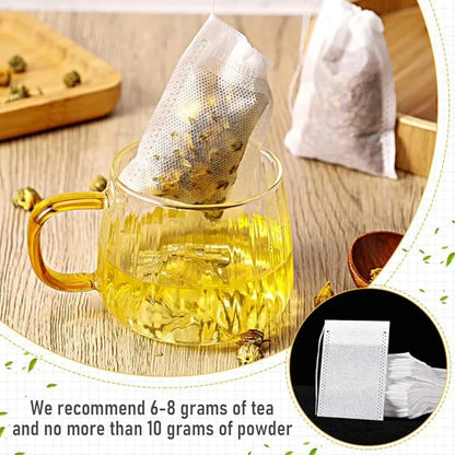 100-1000pcs Disposable Tea Filter Bags – Nonwoven Drawstring Tea Strainer Bags, Single Use Loose Leaf Tea Bags for Coffee, Herbs, Spices & Kitchen Brewing Accessories