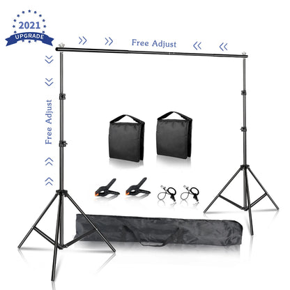 Photography Backdrop Stand Kit – Photo Studio Background Support System with Carry Bag