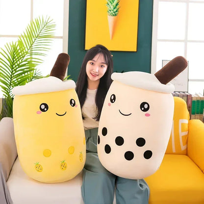 Giant Bubble Tea Plush Pillow – 22–70cm Squishy Milk Tea Boba Stuffed Toy Fruit Drink Bottle Decor Gift