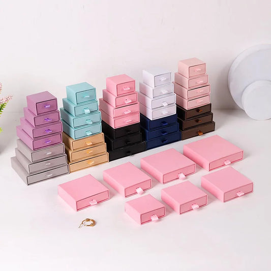 10PCS Paper Jewelry Gift Boxes for Rings, Earrings, Necklaces, Bracelets & Wedding Favor Packaging