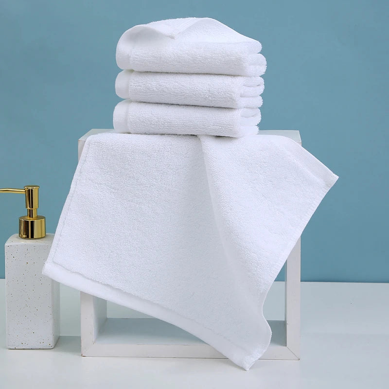 10 Toallas Blancas de Algodón – Pequeñas Toallas de Mano para Cocina, Hotel, Restaurante, Guardería y Salones de Belleza, Suaves y Absorbentes para Uso Doméstico y Comercial