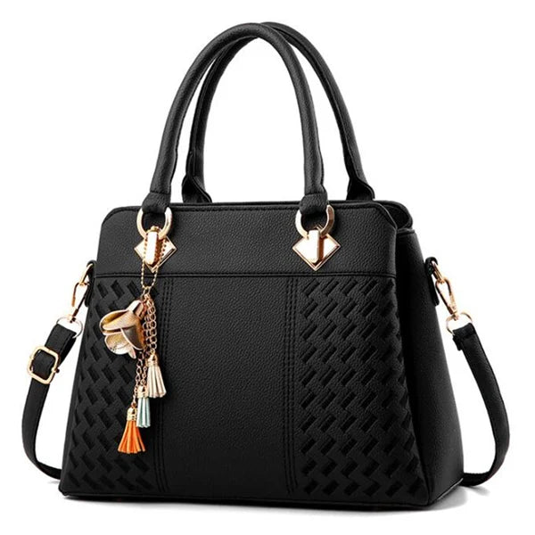 Gusure Luxury Women's Embroidered Tote Bag Large Capacity Shoulder Crossbody Handbag with Tassel