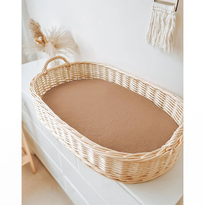 Sábana de cuna de algodón muselina suave y transpirable para bebé – Sábana ajustable universal para cunas de recién nacidos, moisés y camas infantiles